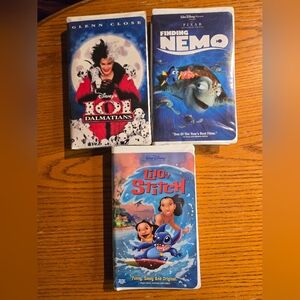 Disney VHS Lot: 101 Dalmatians, Finding Nemo, Lilo & Stitch
